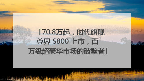 70.8万起，时代旗舰尊界 S800 上市，百万级超豪华市场的破壁者